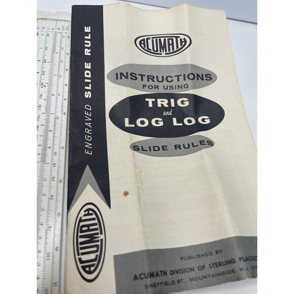 Vintage 1970’s Slide Rule Acu-Math No. 150 Engineer with LEATHER Case Acumath - Picture 2 of 9